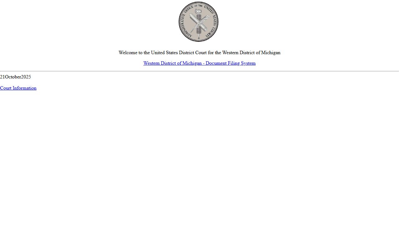Ionia County federal criminal records through the Western District CM/ECF and PACER portal