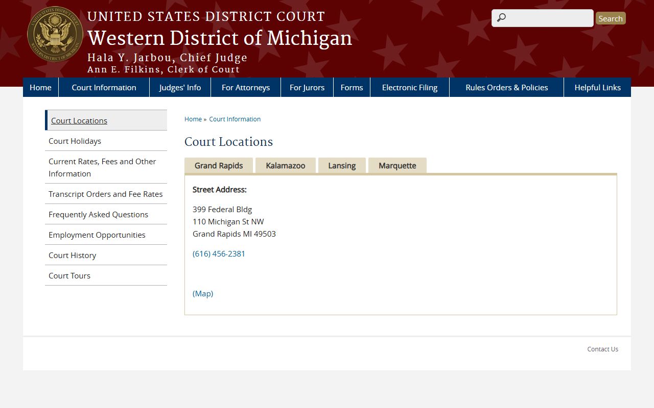 Ionia County probate records and federal courthouse locations reference