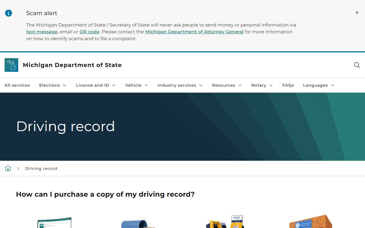 Ionia County traffic court records Michigan driving record page